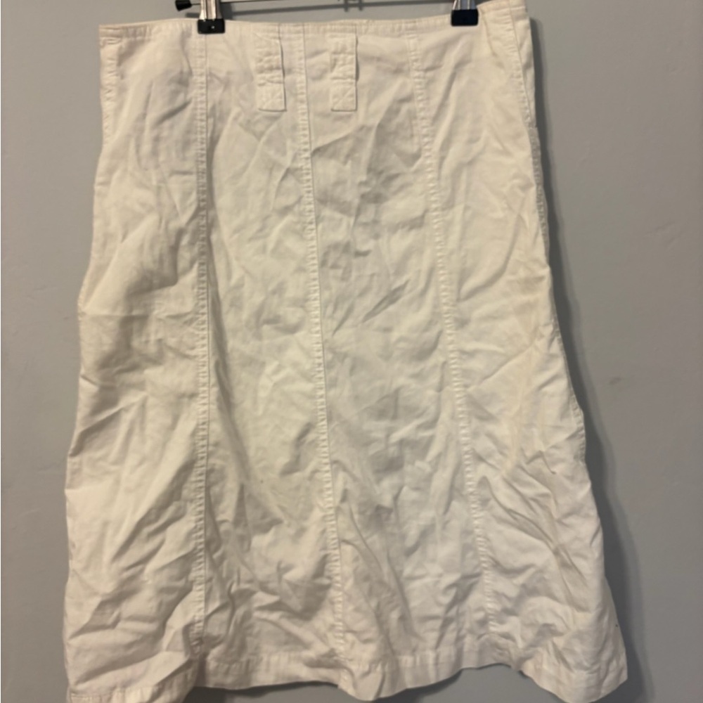 Zara White A-Line Cotton Skirt